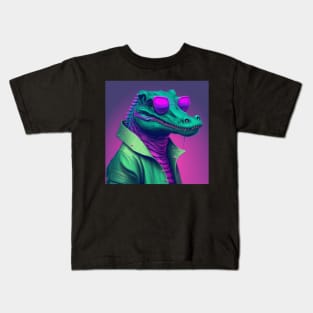 Vapor Wave Alligator Kids T-Shirt